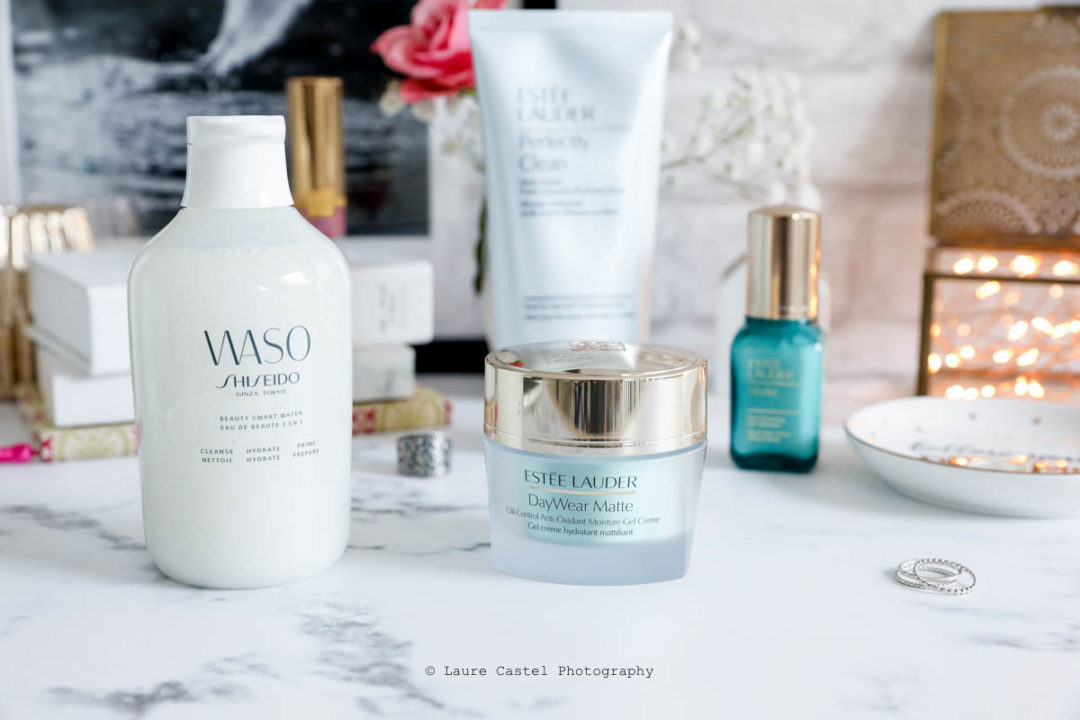Routine Teint mat avec Estée Lauder DayWear Matte & la lotion Waso de Shiseido l Les Petits Riens